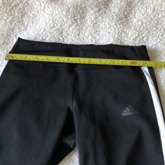 Adidas Climatecool   running crops  pant black with white mesh on  sides Sz S - Picture 6 of 8